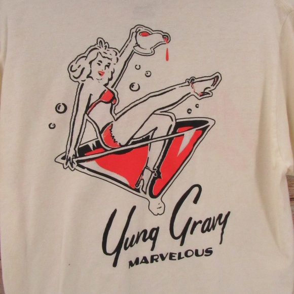 Marvelous Yung Gravy Cream/Black/Orange Martini Tee M - Picture 10 of 15